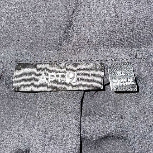 APT. 9 Blouse Wide Crewneck Sheer Layered Loose Fit Shirt Balloon Cinched Sleeve - Picture 3 of 5